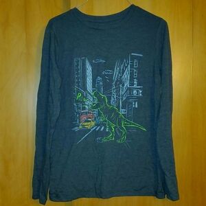 Cat & Jack Long Sleeved Dinosaur Graphic Shirt XL (16)
